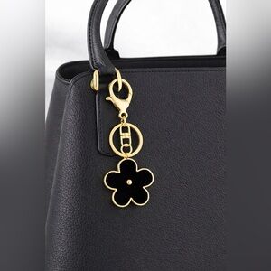 Elegant Floral Keychain Set - Pink, White, Black